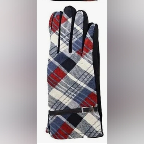 Touchscreen Gloves - Plaid - Gray - Picture 2 of 2